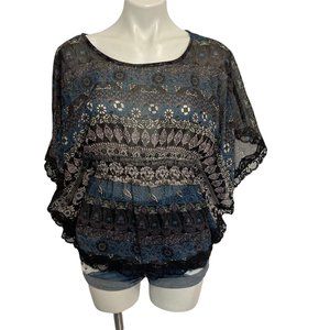 Living Doll boho blouse size M lightweight casual style summer cute